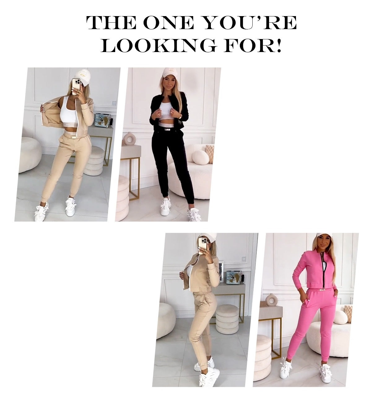 Icone™ OutfitSet: Jakke, Tanktopp Og Bukser, Avslappet Sett For Kvinner