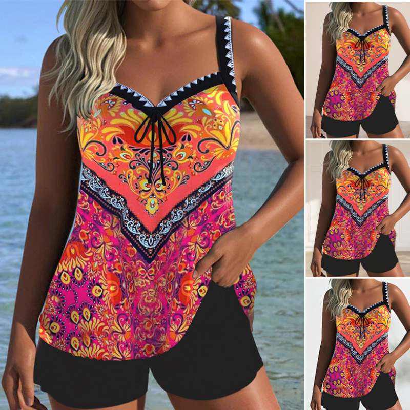 Icone™ SummerTankini: Moderne Behagelig To-Delt Sommer Tankini Badetøj Sæt