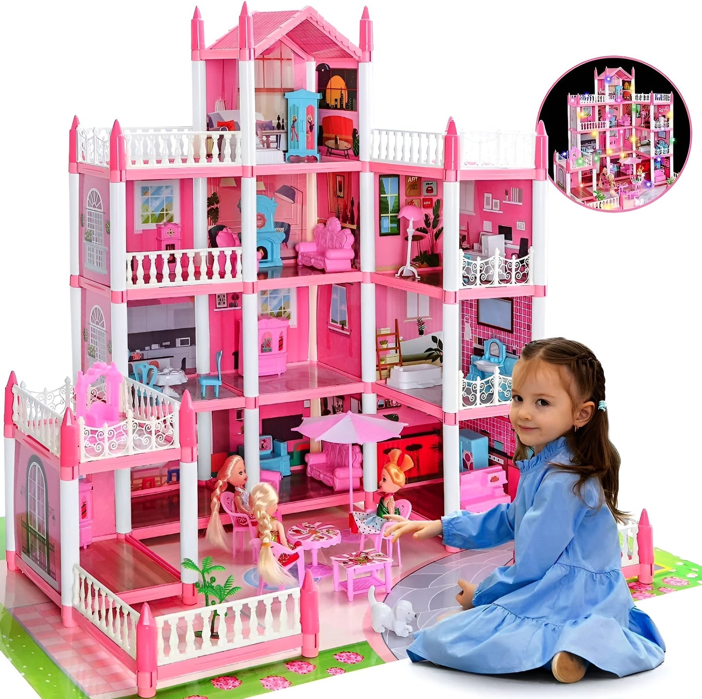Kletshuts™ MiniMansion: Prinsesse Drømmeslott DIY Dukkehus Mini Palass Lekesett