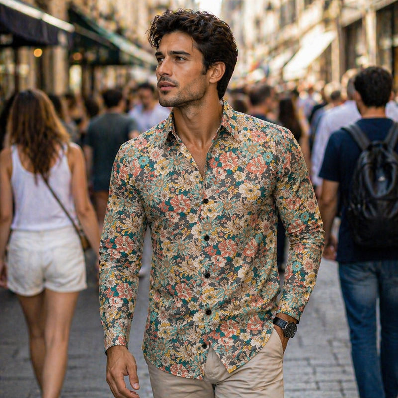 Icone™ FloralSleeve - Tidløs Klassisk Stil Floral Sleeve Print Top
