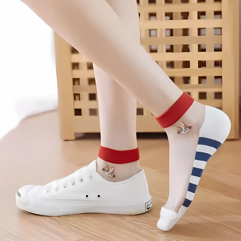 Happy™ MeshSocks: Pustende, komfortable ankelsokker med morsomt design