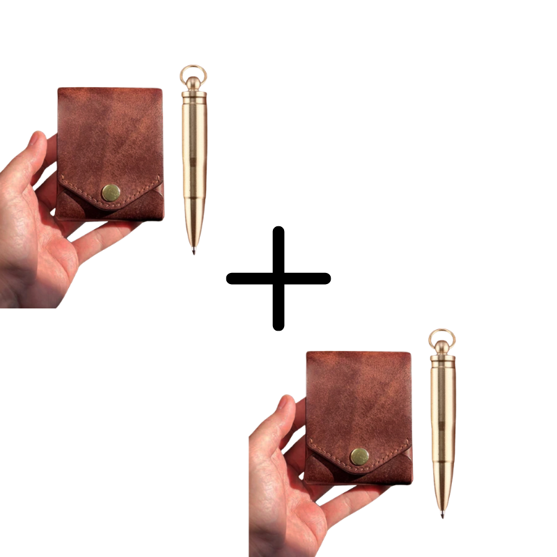 Icone™ CompactWallet 1+1 GRATIS - Stilfuld Kompakt Pung Med Indbygget Pen Og Slot