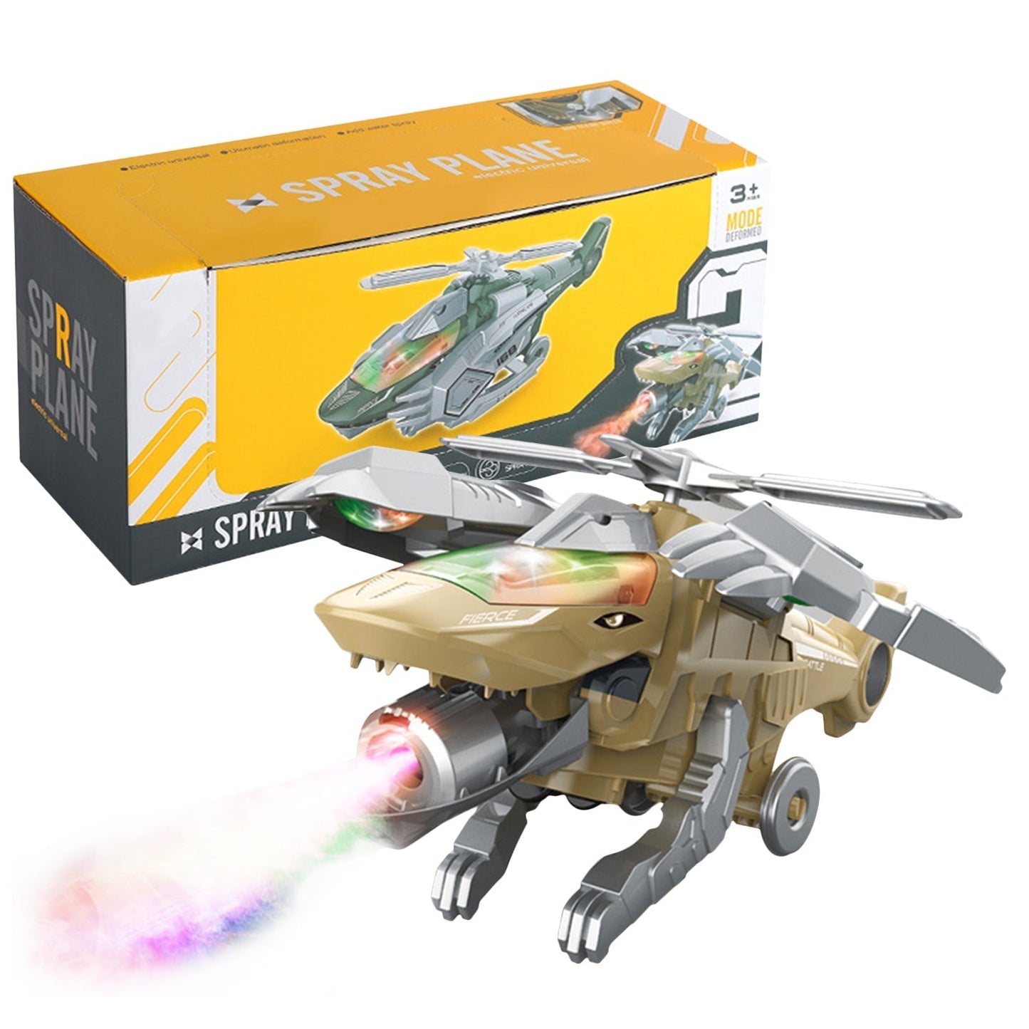 Kletshuts™ Dino - LED Transformerende Dinosaur Helikopter Leketøy
