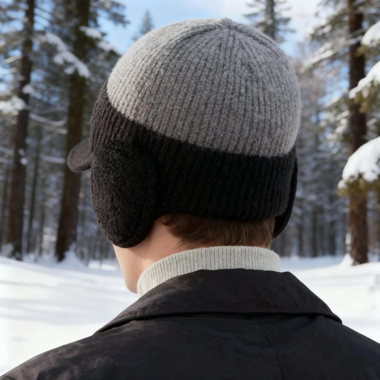 Icone™ EarflapBeanie 1+1 GRATIS: Tyk Strikket Vinter Beanie Øreklapsbeskyttelse