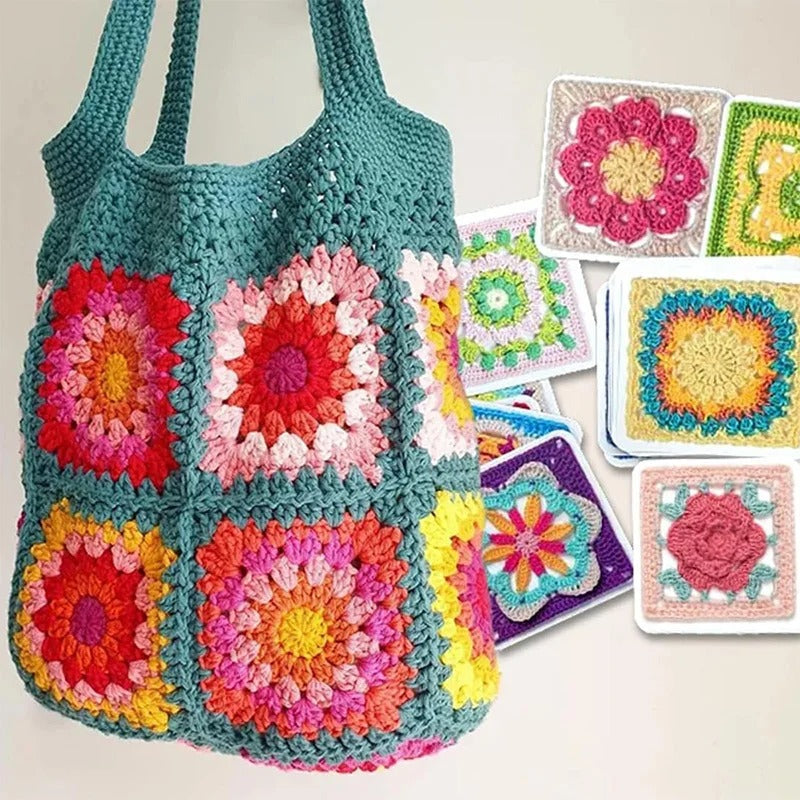 CrochetCards: Firkantet Strikking Hekling Guide Kortsett