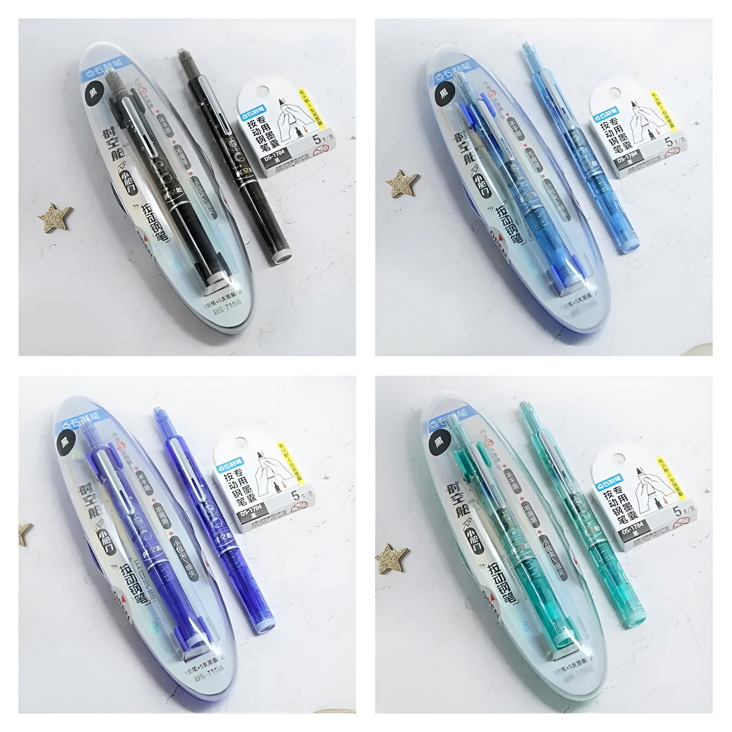 FountainPen - Uttrekkbar Og Gjenfyllbar Fyllepenn Med Blekkpatroner
