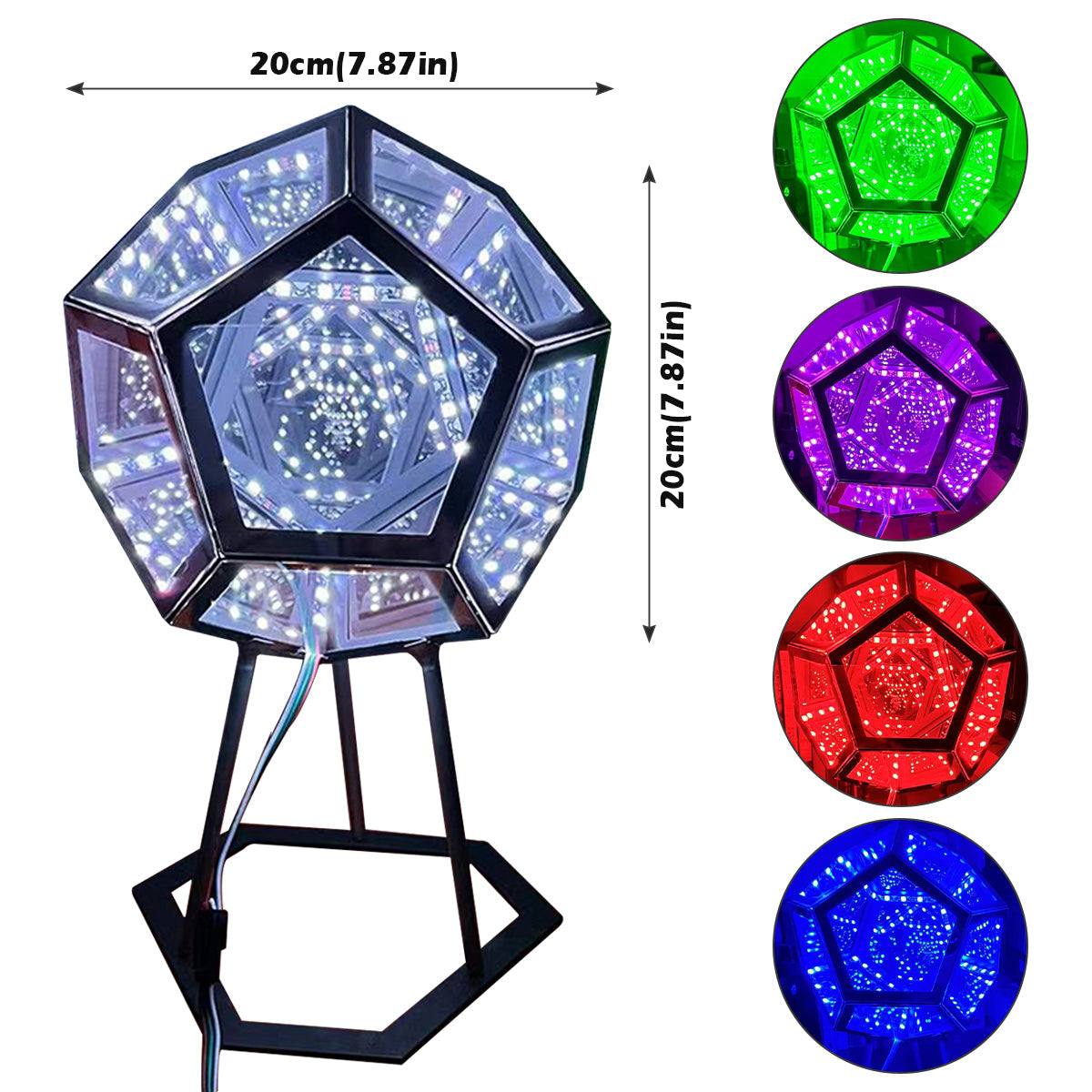 Ledsen™ ArtLight - Uendelig Dodekaeder Farge Kunst Lys