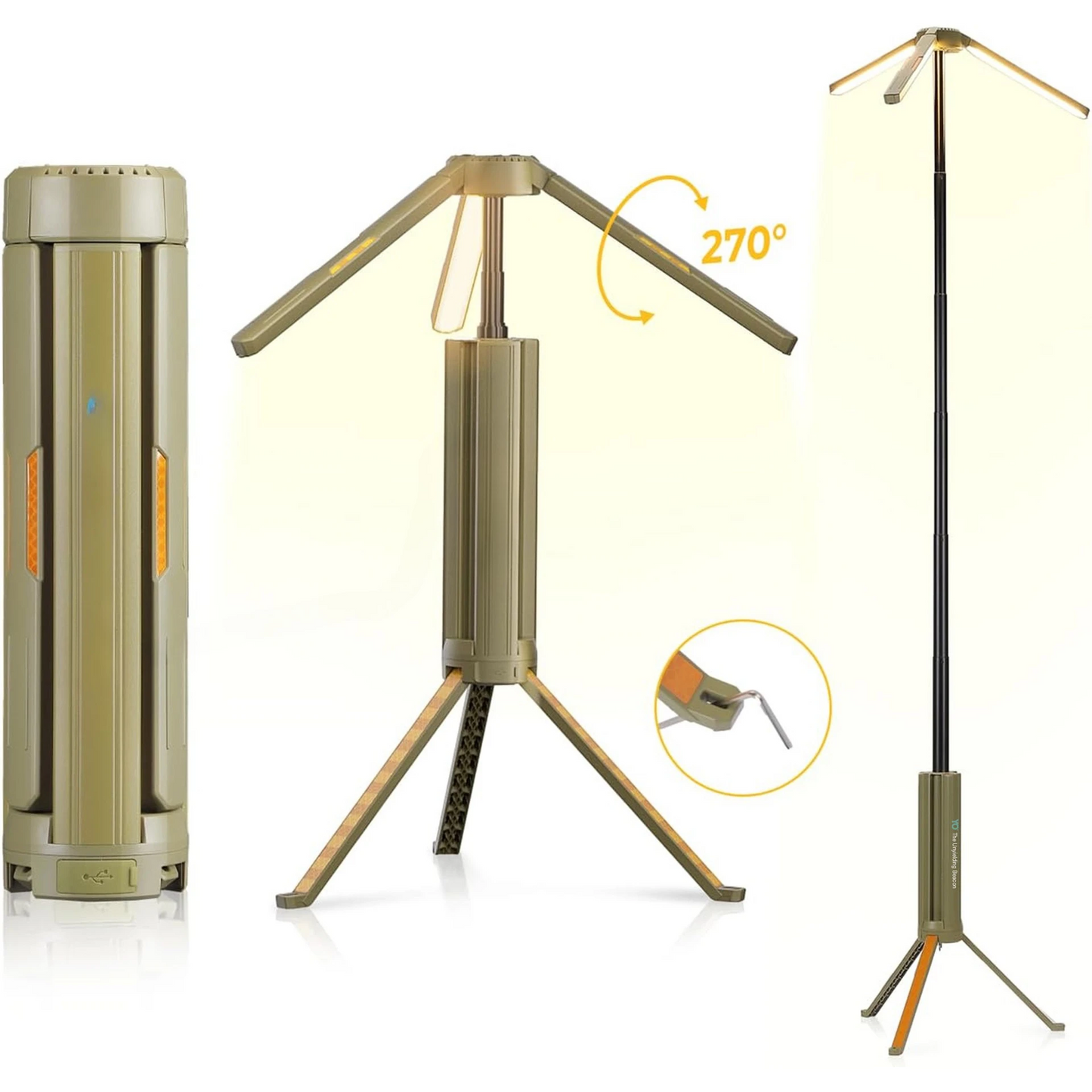 Ledsen™ CampingLamp: Uttrekkbar Høy kapasitet Oppladbar Utendørs Campinglampe
