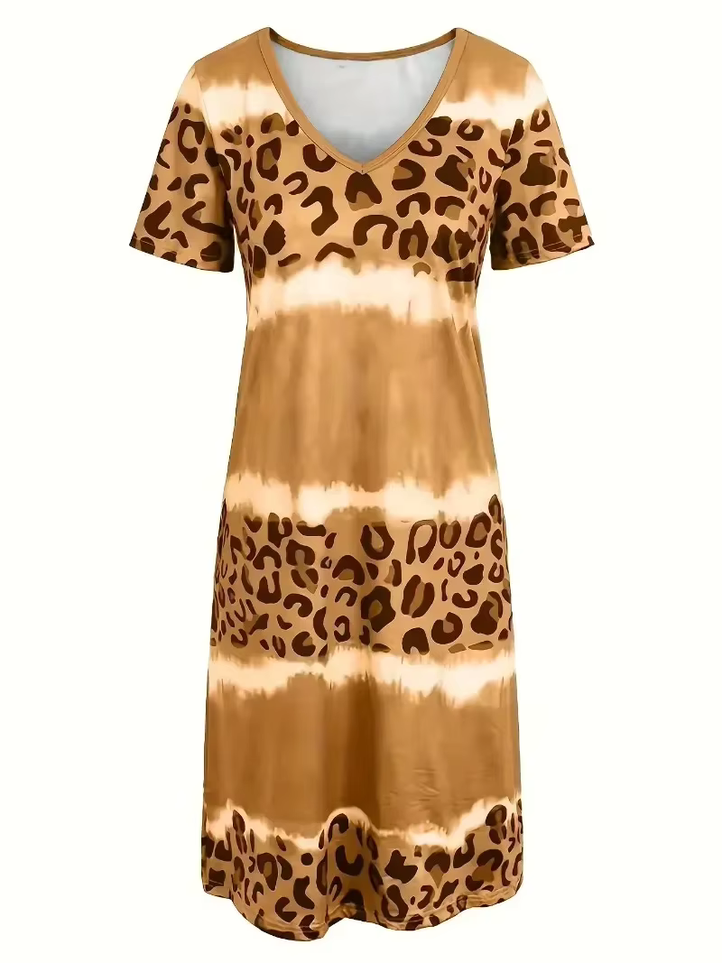 Icone™ LeopardDress: Dame Leopardprint Kjole