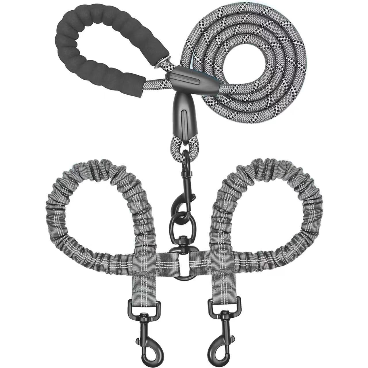 DogFri™ DogLeash: Flokefri 360° Roterbar Dobbel Tur Hundesnor