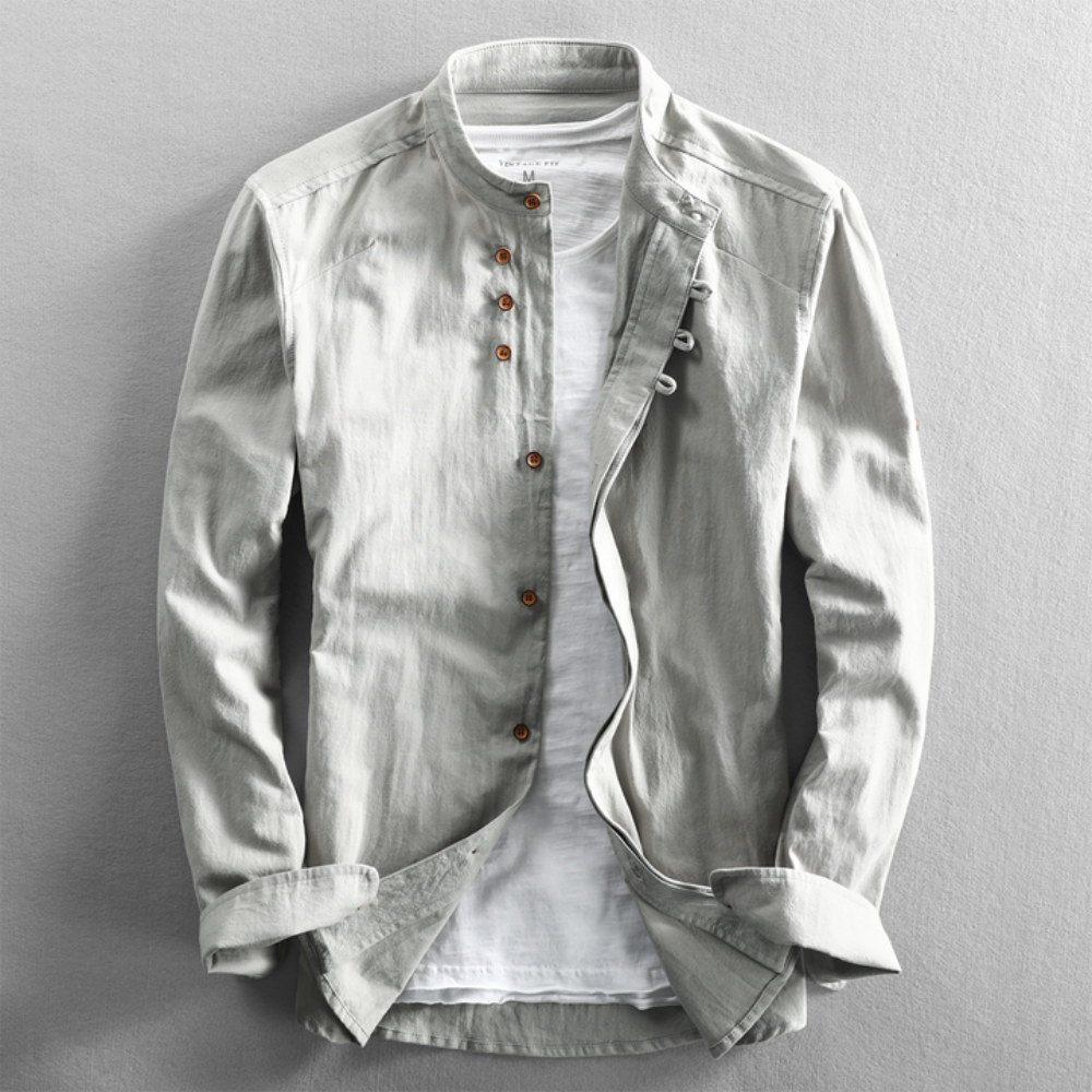 Icone™ CollarlessLongsleeves: Herre Japansk Stil Pustende Krageløs Langermet
