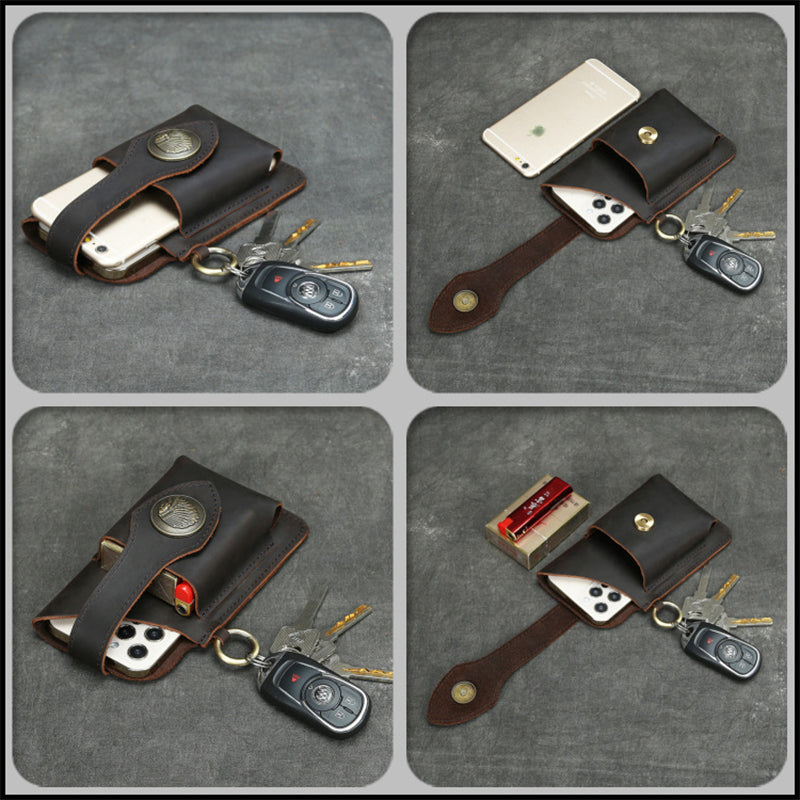 Icone™ BeltPouch: Multifunksjonell Skinn Vintage Stil Belteveske