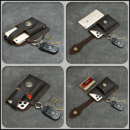 Icone™ BeltPouch: Multifunksjonell Skinn Vintage Stil Belteveske