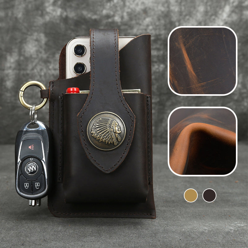 Icone™ BeltPouch: Multifunksjonell Skinn Vintage Stil Belteveske