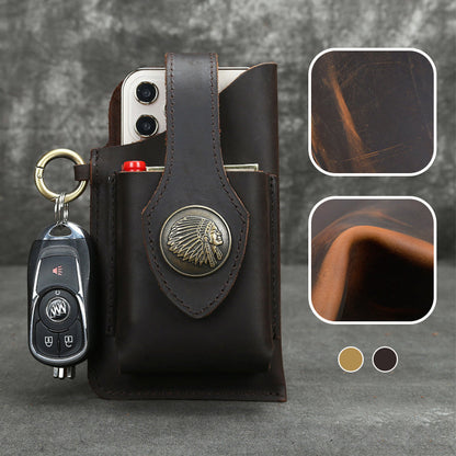 Icone™ BeltPouch: Multifunksjonell Skinn Vintage Stil Belteveske