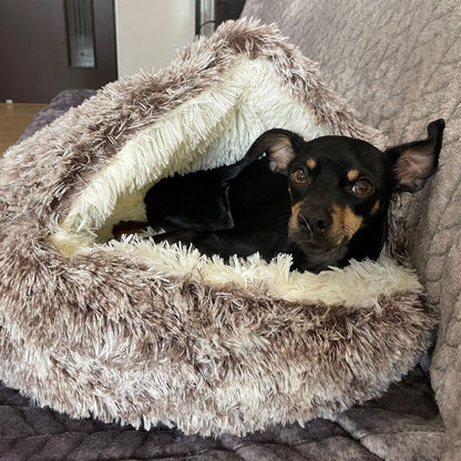 DogCatFri™ CozyCave - Premium Plysj-Sengehule Til Kjæledyr