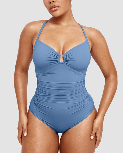 Icone™ ShapingSwimsuit: Elegant kryssede stropper bak, figurformende badedrakt