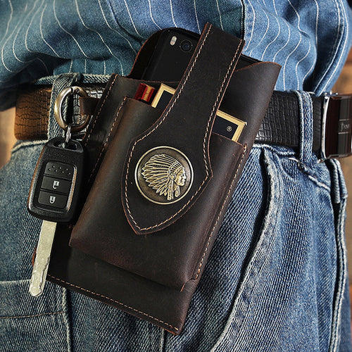 Icone™ BeltPouch: Multifunksjonell Skinn Vintage Stil Belteveske