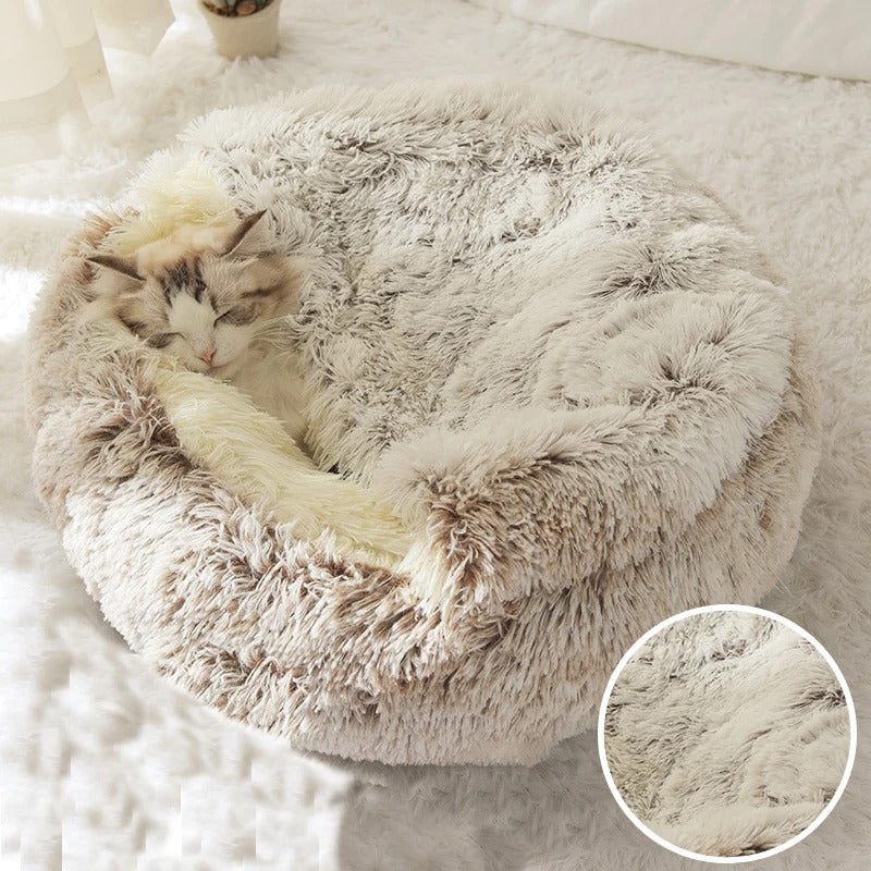 DogCatFri™ CozyCave - Premium Plysj-Sengehule Til Kjæledyr