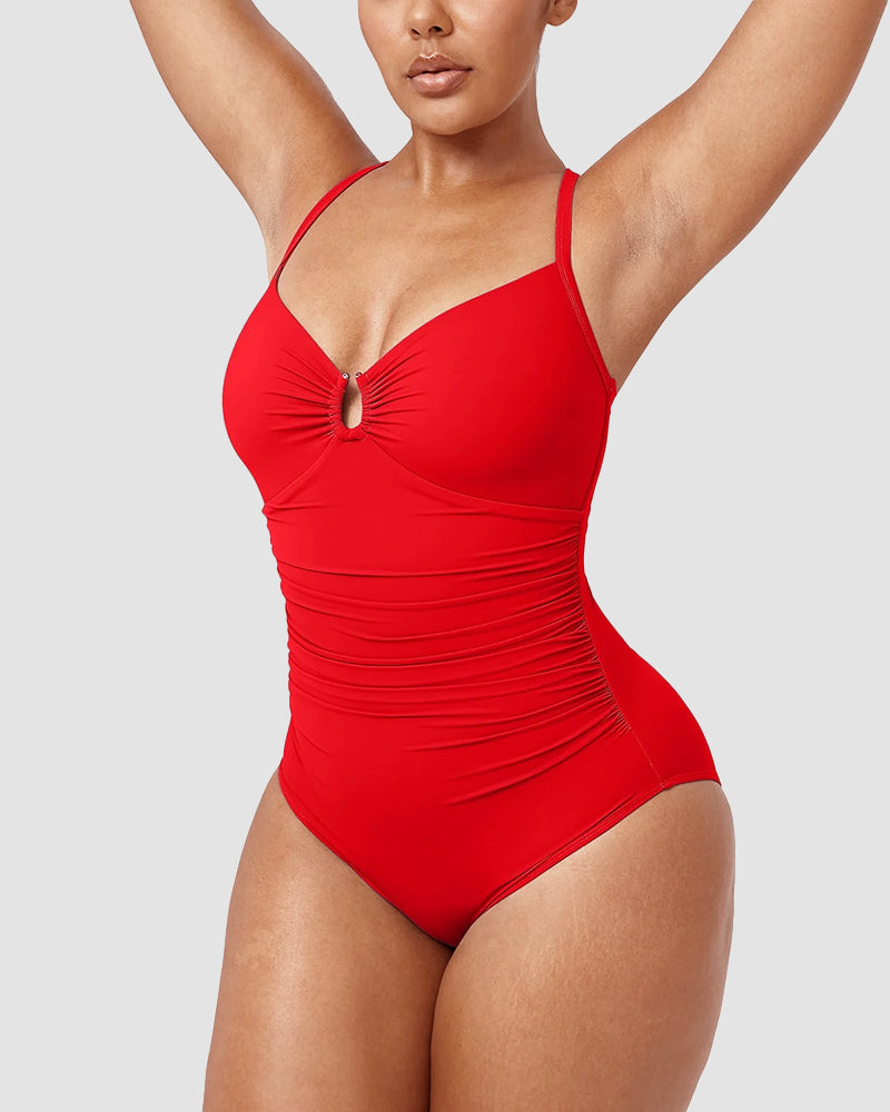 Icone™ ShapingSwimsuit: Elegant kryssede stropper bak, figurformende badedrakt