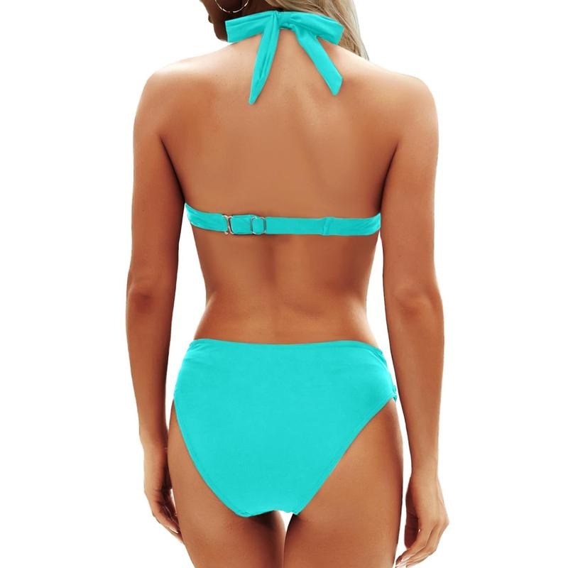Icone™ HalterBikini: Retro-Stil Flatterende Push-Up Todelt Halter Bikini