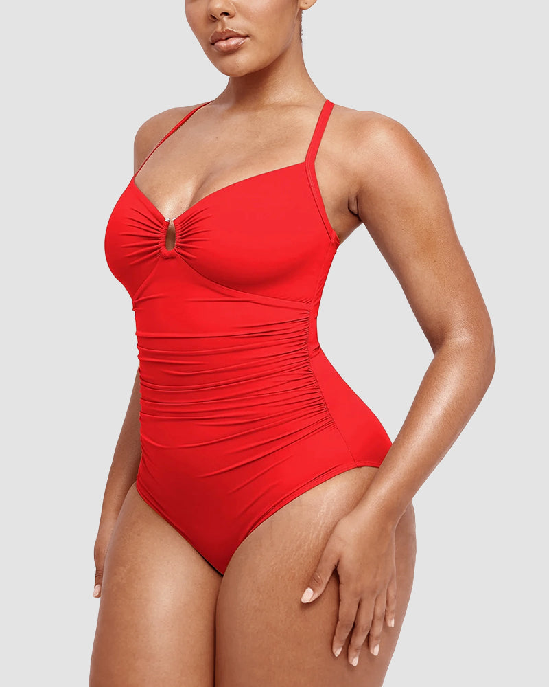 Icone™ ShapingSwimsuit: Elegant kryssede stropper bak, figurformende badedrakt