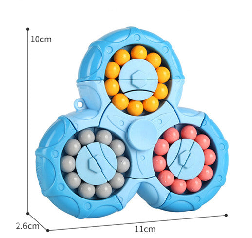 Kletshuts™ SensoryToy - 2 i 1 Rubiks terning / Magisk Bønne Gyro Fidget Spinner