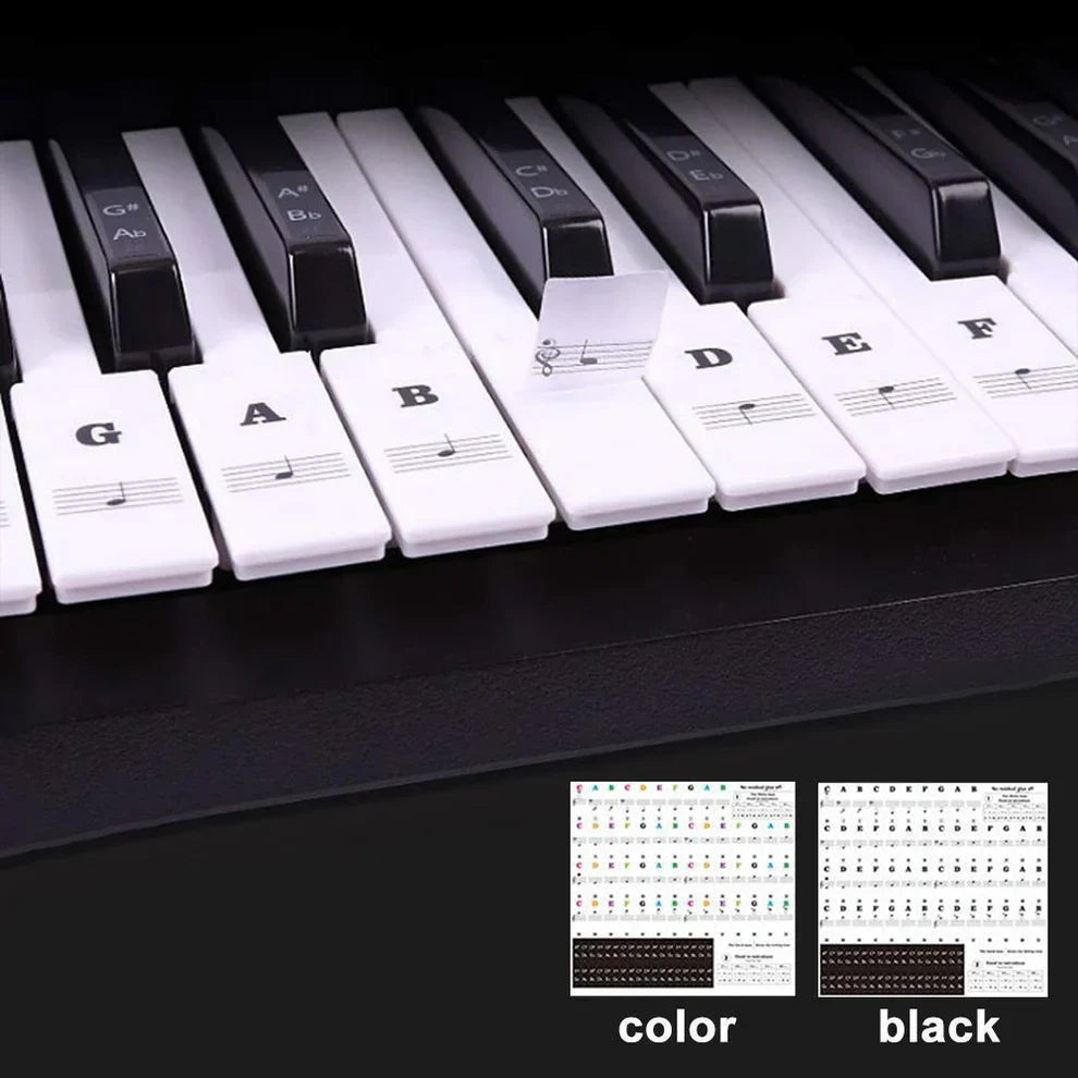 PianoStickers - Avtakbare Selvklebende Piano Nøkkel Klistremerker