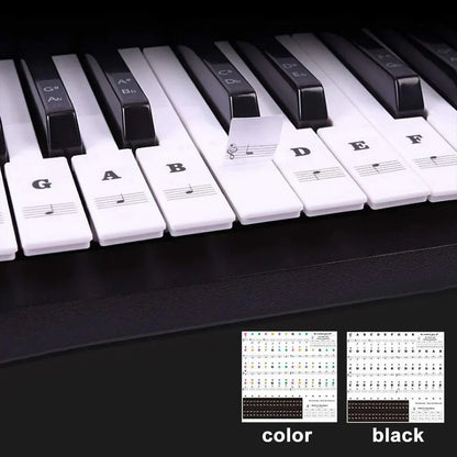PianoStickers - Avtakbare Selvklebende Piano Nøkkel Klistremerker