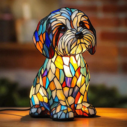 Ledsen™ DogLamp: Moderne Kunstnerisk Flekkete Ambient Hundelampe