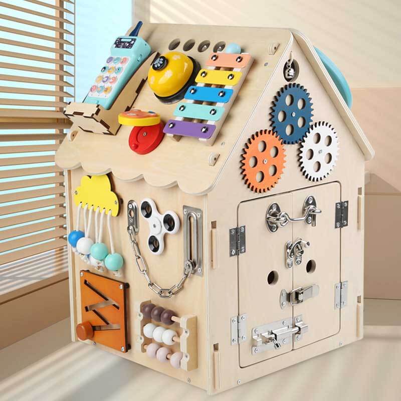 Kletshuts™ BusyHouse: Multifunksjonelt Montessori Tre Travelt Hus