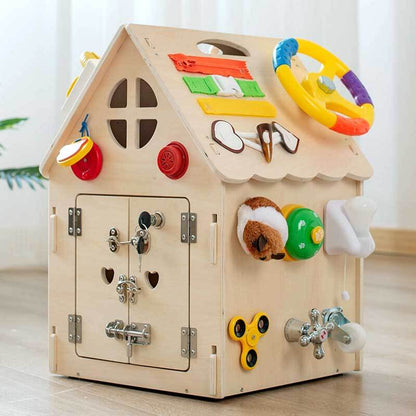 Kletshuts™ BusyHouse: Multifunksjonelt Montessori Tre Travelt Hus