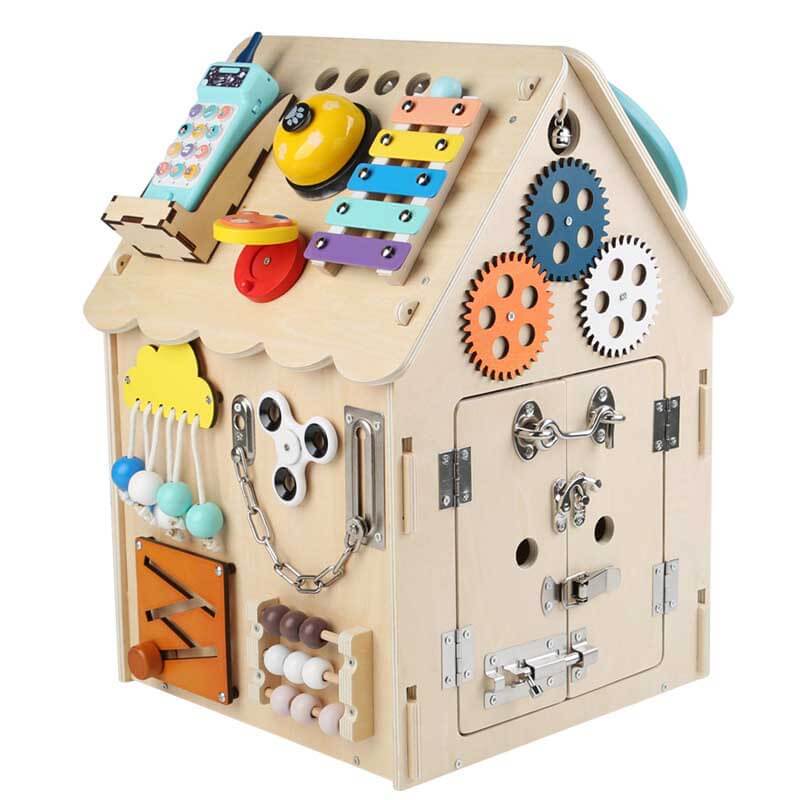 Kletshuts™ BusyHouse: Multifunksjonelt Montessori Tre Travelt Hus