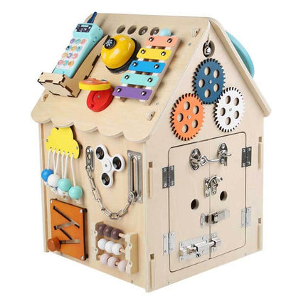 Kletshuts™ BusyHouse: Multifunksjonelt Montessori Tre Travelt Hus