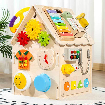 Kletshuts™ BusyHouse: Multifunksjonelt Montessori Tre Travelt Hus