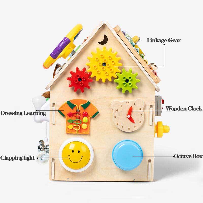 Kletshuts™ BusyHouse: Multifunksjonelt Montessori Tre Travelt Hus