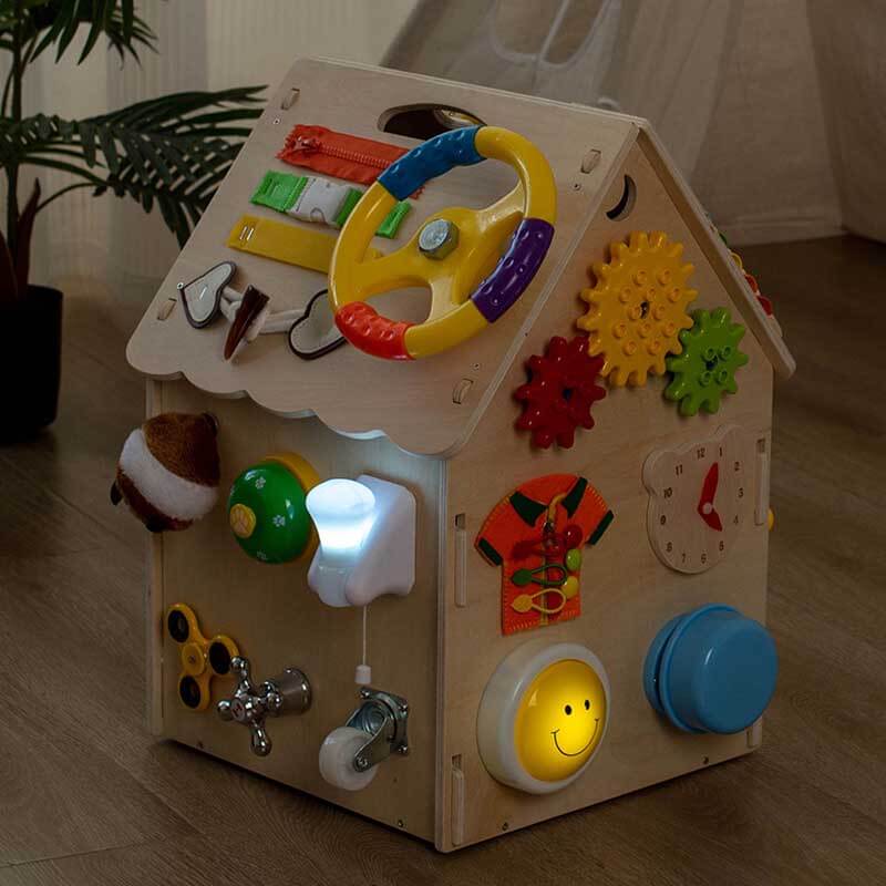Kletshuts™ BusyHouse: Multifunksjonelt Montessori Tre Travelt Hus