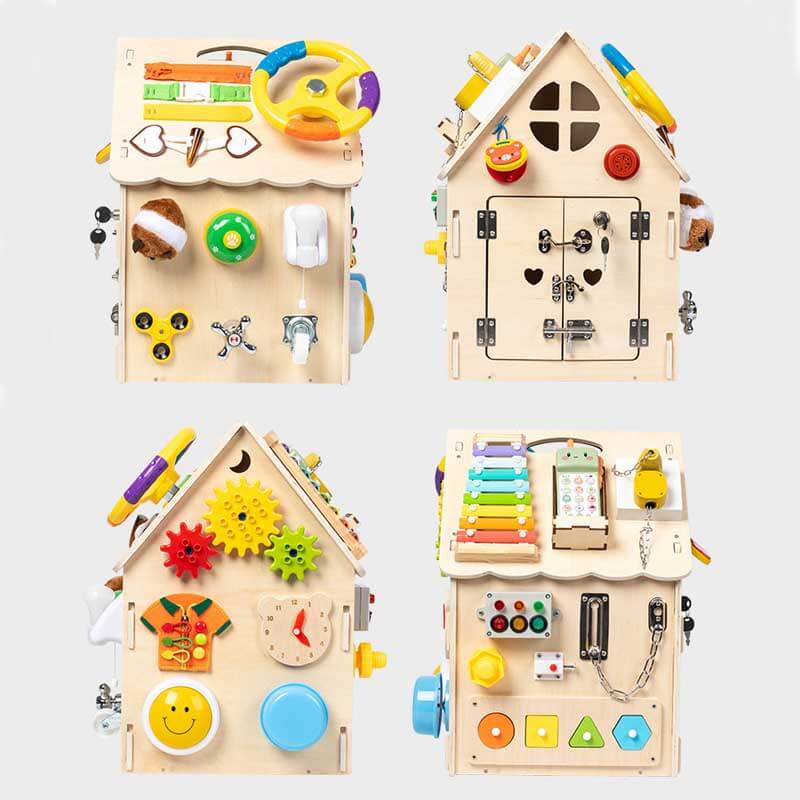 Kletshuts™ BusyHouse: Multifunksjonelt Montessori Tre Travelt Hus