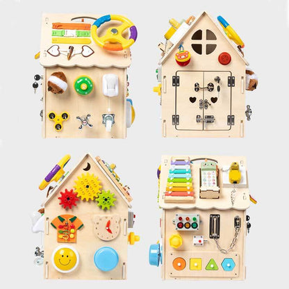 Kletshuts™ BusyHouse: Multifunksjonelt Montessori Tre Travelt Hus