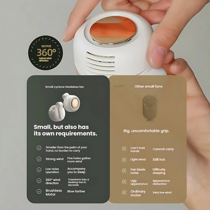 ClipFan - Mini Oppladbar Hals- og Midjeklemmevifte