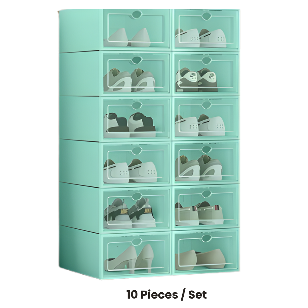 ShoeBox 5+5 GRATIS: Nem Adgang Stabelbar Gennemsigtig Vend-Top Sko Boks Opbevaringsskuffe