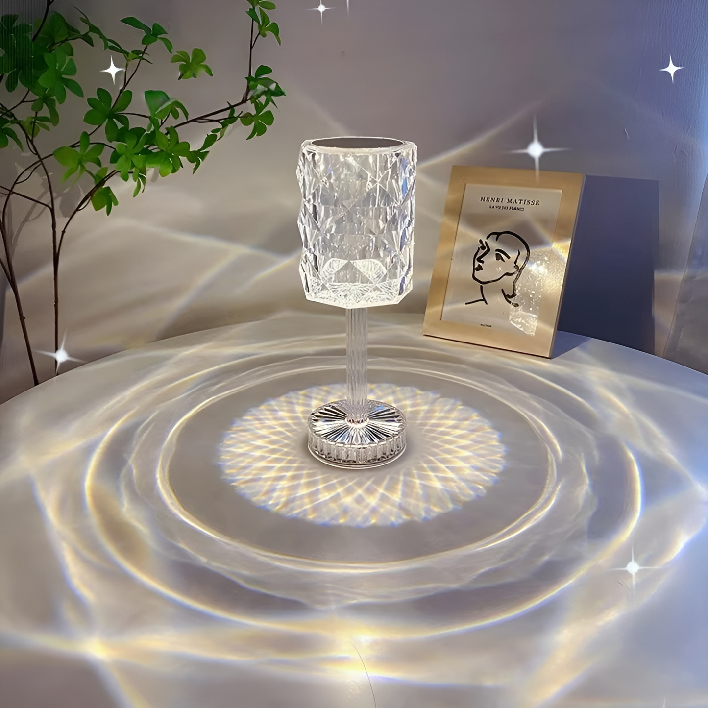 Ledsen™ SparkleLamp: Elegant Lysende Krystal Diamant Funkle Lampe