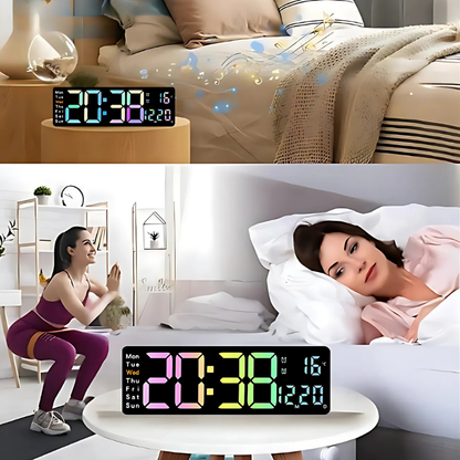 Globetrek° DigitalClock: Stor LED-skjerm Display Digital Klokke