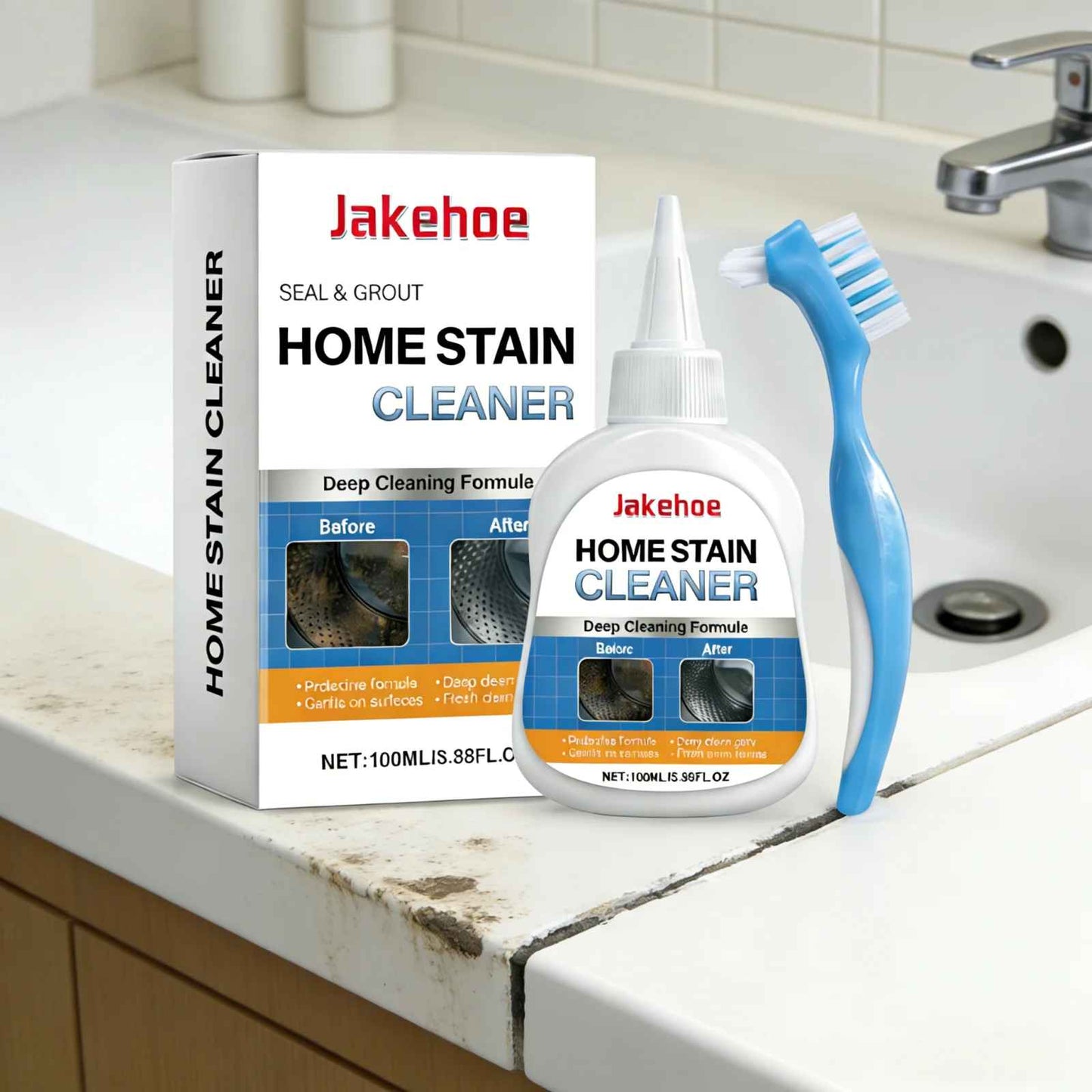 Cleaner Pro° StainSolution 1+1 GRATIS: Tung-Pligt Multi-Overflade Plet Løsning Med Skrubbe-Børste