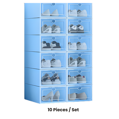 ShoeBox 5+5 GRATIS: Nem Adgang Stabelbar Gennemsigtig Vend-Top Sko Boks Opbevaringsskuffe