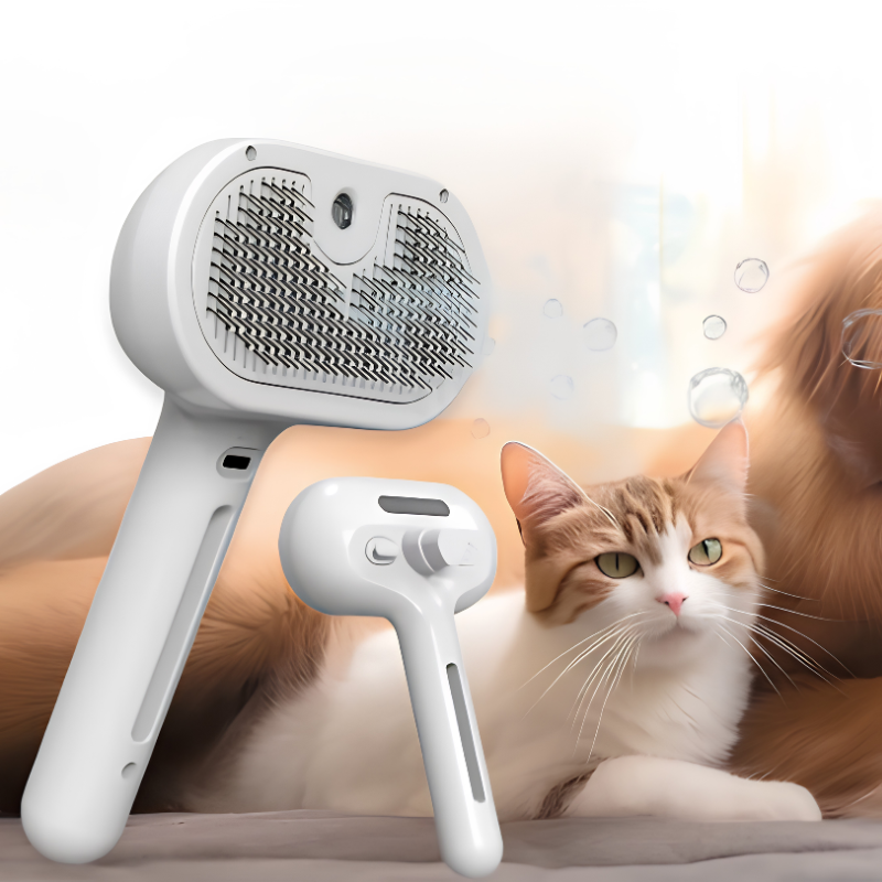 DogCatFri™ PetSteamer: 2-I-1 Spray Pleje Kæledyr Damper Børste
