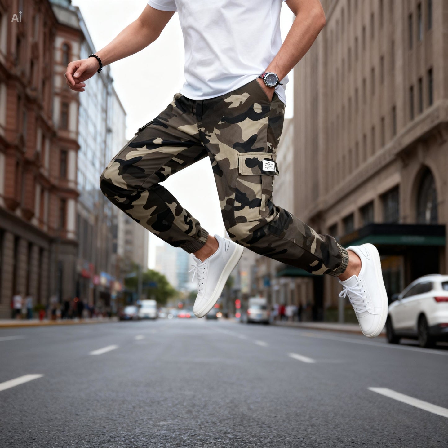 Icone™ CamouflagePants: Stilige Avslappede Multi-Lomme Kamuflasjebukser