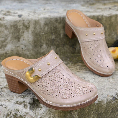 Happy™ ChunkySandals: Stilfull Lukket Tå Plattform Slip-on Chunky Sandaler