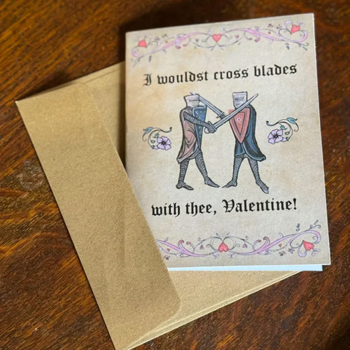 VintageCards 1+1 GRATIS: Middelalderens Kjærlighetstema Hilsen Vintage Kort
