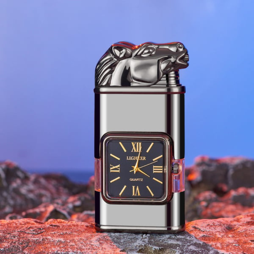 WatchLighter: Vintage-inspirert Multifunksjonell Dobbel Flamme Klokke Lighter